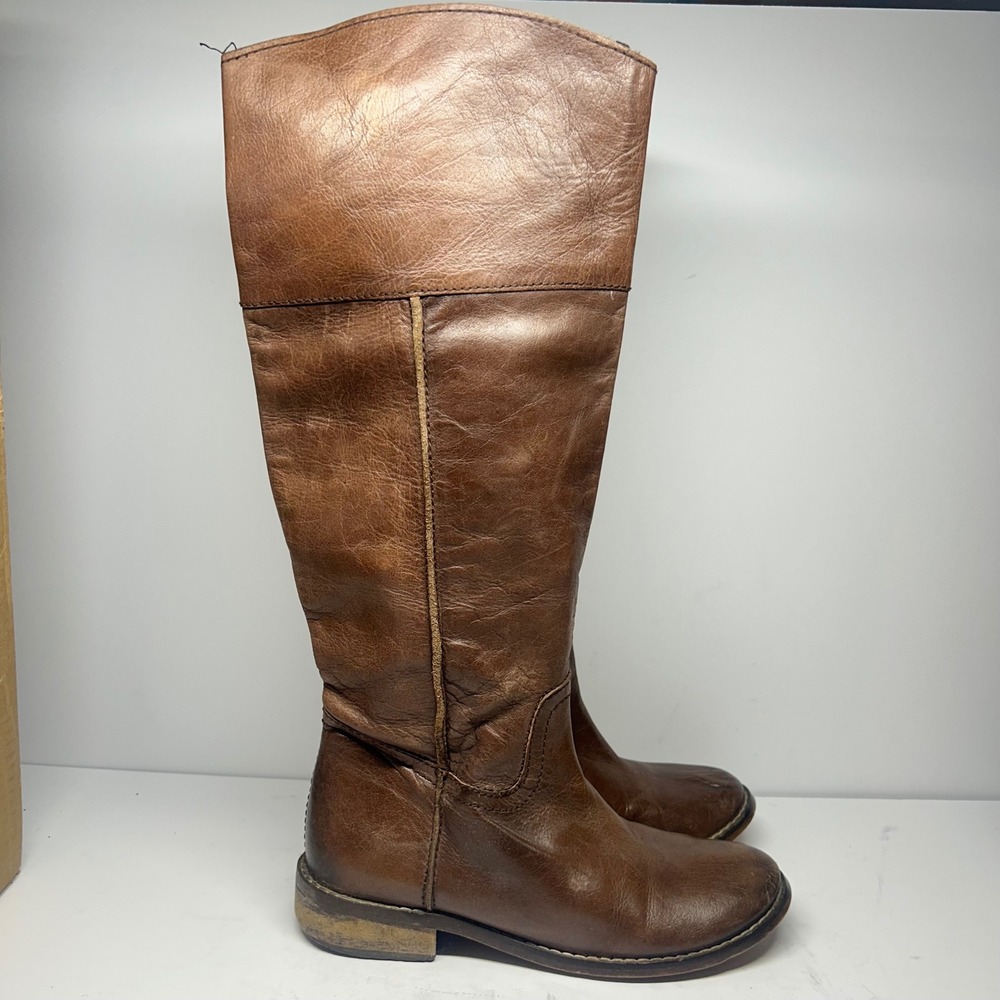 MIA Leather Tall Riding Boots Brown Womens Size 6 Flat Heel Equestrian Boho